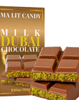Dubai Chocolate Bar – 6.91 oz - Thick, Luxurious Milk Dubai Chocolate with Pistachio, Tahini & Crunchy Kataifi Filling by MA LIT CANDY