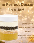 Dubai Chocolate Dessert Jar - Pistachio Kataifi White Cream Crunch with Rice Crisps - 5.2 oz - MA LIT CANDY Layered Dubai Chocolate Treat Jar - Great Gourmet Gift