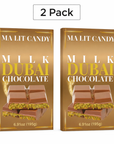Dubai Chocolate Bar – 2 Pack (6.91 oz each) - Thick, Luxurious Milk Dubai Chocolate with Pistachio, Tahini & Crunchy Kataifi Filling by MA LIT CANDY