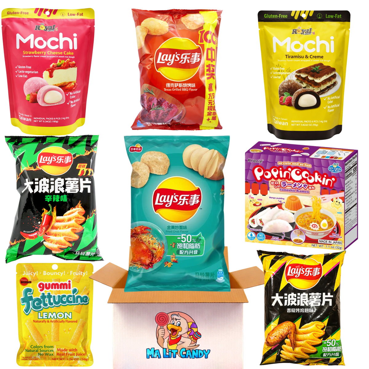 Multi Snack Asian Asian Snacks Variety Box (8 Pack) – Japanese Gummies, Taiwanese Mochi ...