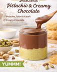 Dubai Chocolate Jar - 5.2 oz – Chocolate Kataifi Pistachio Cream with Tahini – Dubai Chocolate Bar Spread for Waffles & Pancakes, Desserts, & Gourmet Gift