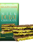 Dubai Chocolate Bar - 100g - Luxury MA LIT CANDY Milk Chocolate Dubai Knafeh Bar with Rich Filling - Great Gift for the Holidays