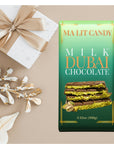 Dubai Chocolate Bar - 3 Pack - 3.52 oz each - Luxury MA LIT CANDY Milk Chocolate Dubai Knafeh Bar with Rich Filling - Great Gift for the Holidays