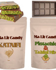 Ma Lit Candy Dubai Chocolate Bar Kit - INCLUDES Kataifi, Pistachio & Tahini Cream, Recipe, & Silicone Mold - Chocolate NOT Included - TikTok Popular Dubai Knafeh Pistachio Bar Kit